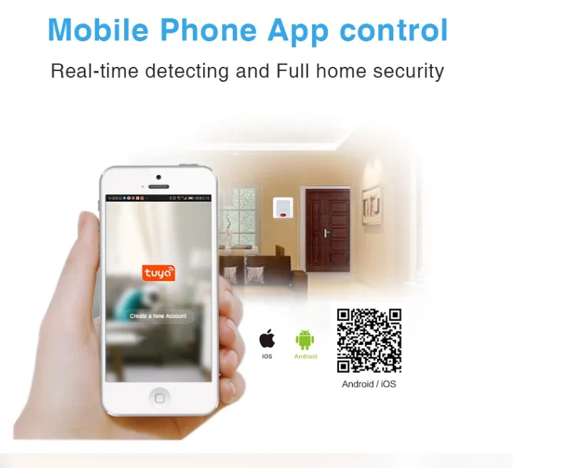 New wireless smart wifi alarm system built-in siren support 9 languages for home security wireless smart wifi alarm