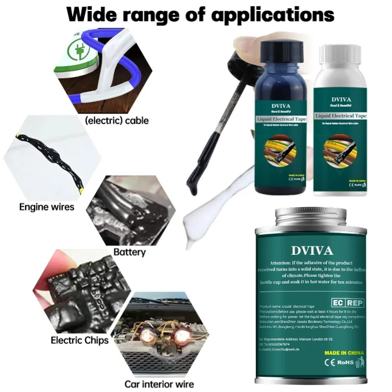 15~300ml Liquid Electrical Tape Waterproof Insulating Sealant Electrical Wire Cable Coat Repair Glue Liquid Insulation