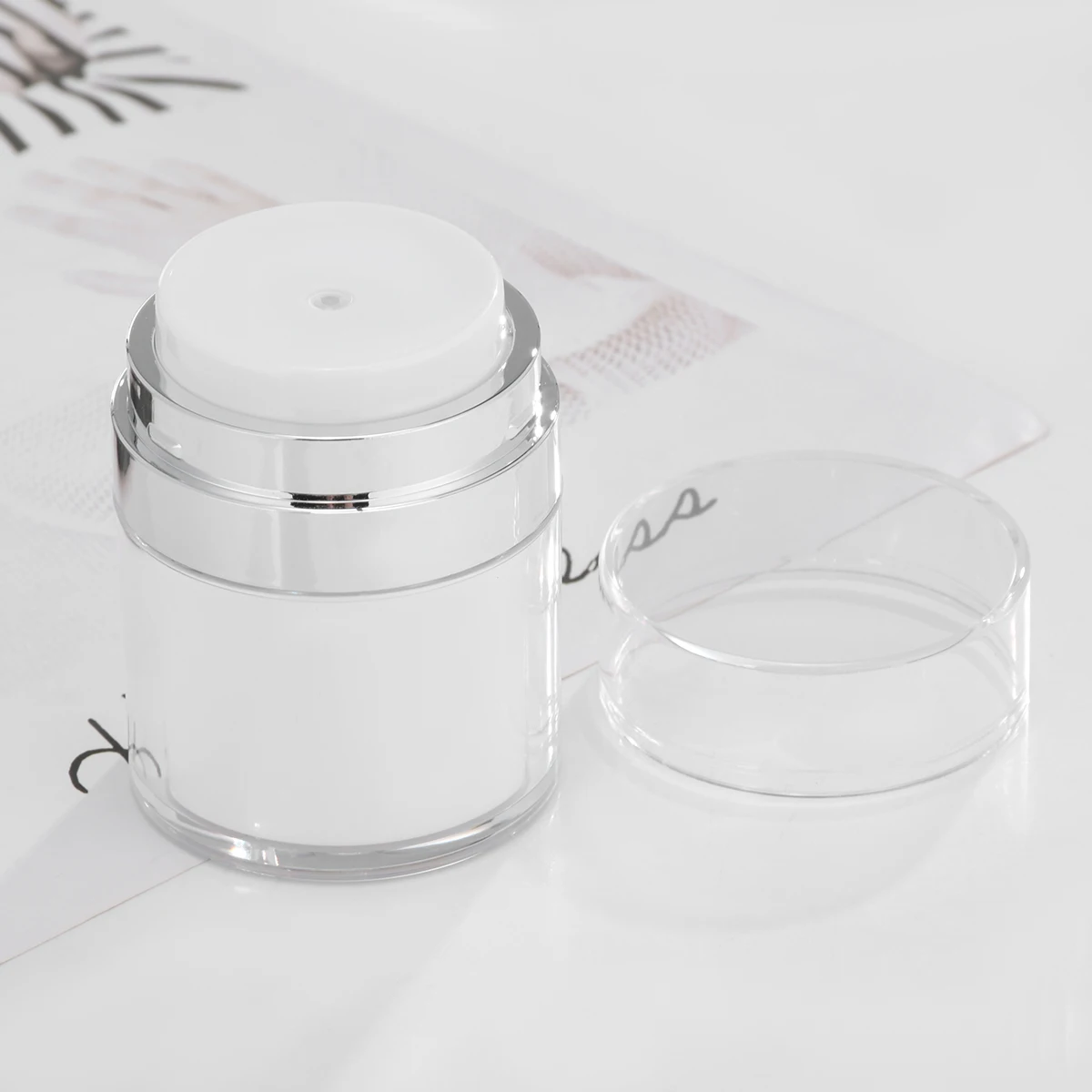30ml Airless Pump Jar Empty Acrylic Cream Bottle Refillable Cosmetic Easy To Use Container Portable Travel Makeup Tool 5