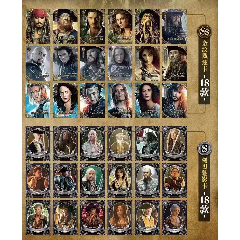 Pirates of the Caribbean Card Chronicle Series Anime for Child Original Movie Rare Card Bounty Game Kids Toys Gift