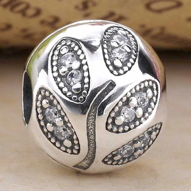 

Original Crystal Sparkling Leaves Clip Stopper Beads Fit 925 Sterling Silver Bead Charm Bracelet Diy Jewelry