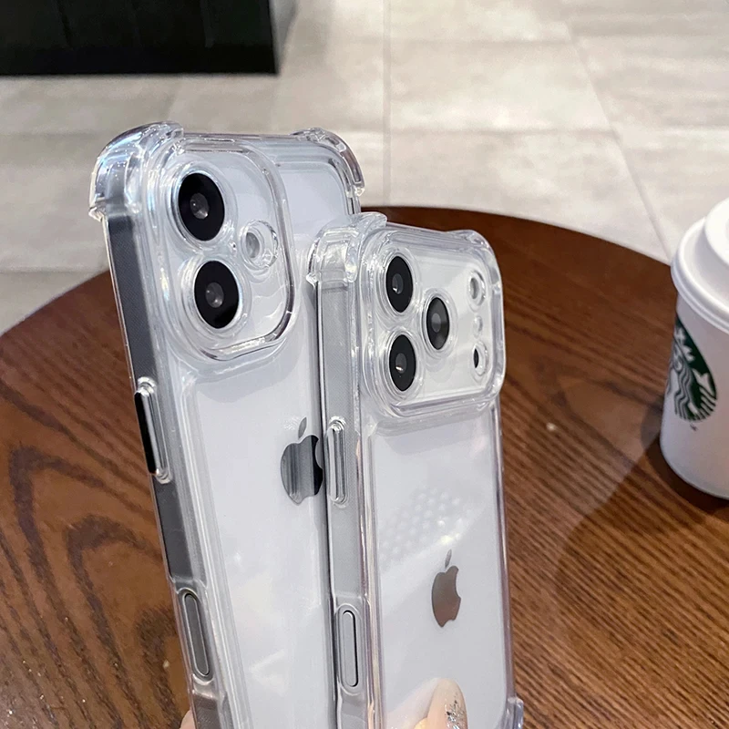 Luxury Transparent Acrylic Shockproof Bumper Phone Case - Clear Hard Cover