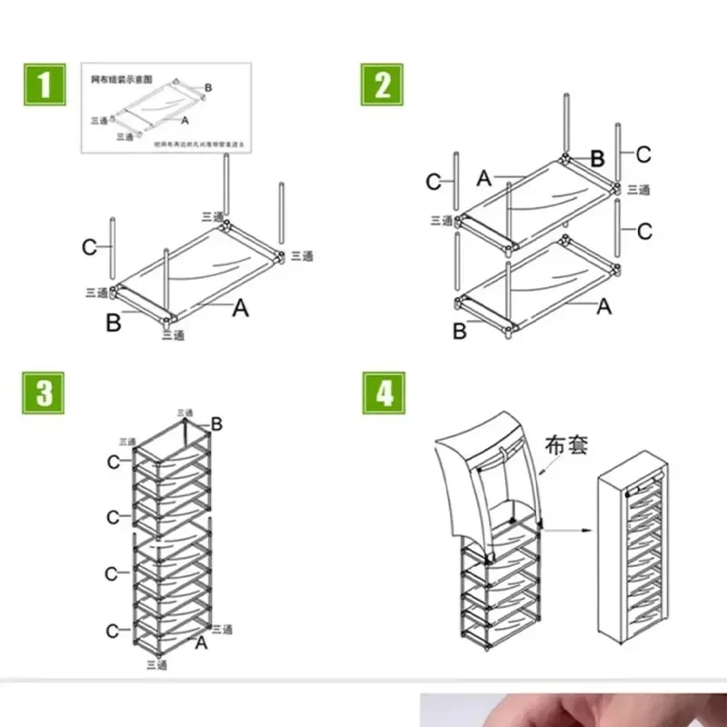 Non-woven dormitory door simple shoe rack multi-layer space saving economical home dustproof box cabinet