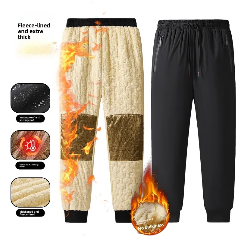 Outdoor Comfortable Fishing Pants Sport Pants Casual Thickened Cotton New Windproof Middle-aged Elderly People