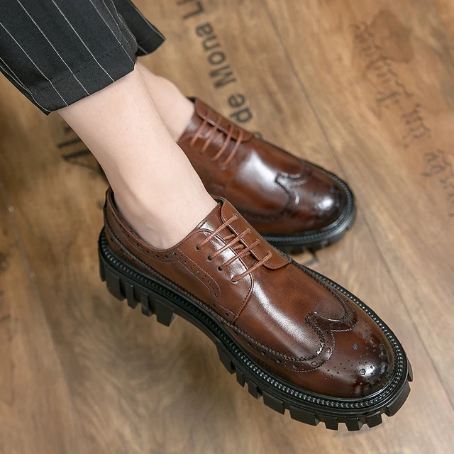 Business Luxury OXford Shoes Men Breathable PU Leather Shoes Rubber Formal  Dress Shoes Male Office Party Wedding Shoes - AliExpress