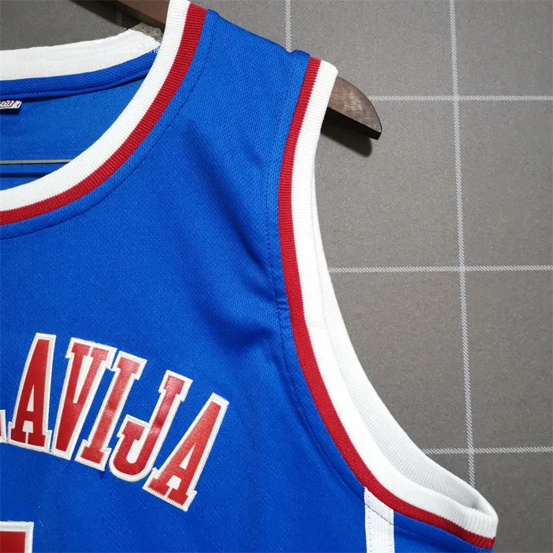 4 Drazen Petrovic JUGOSLAVIJA Outdoor sports jersey Blue Croatia basketball jerseys