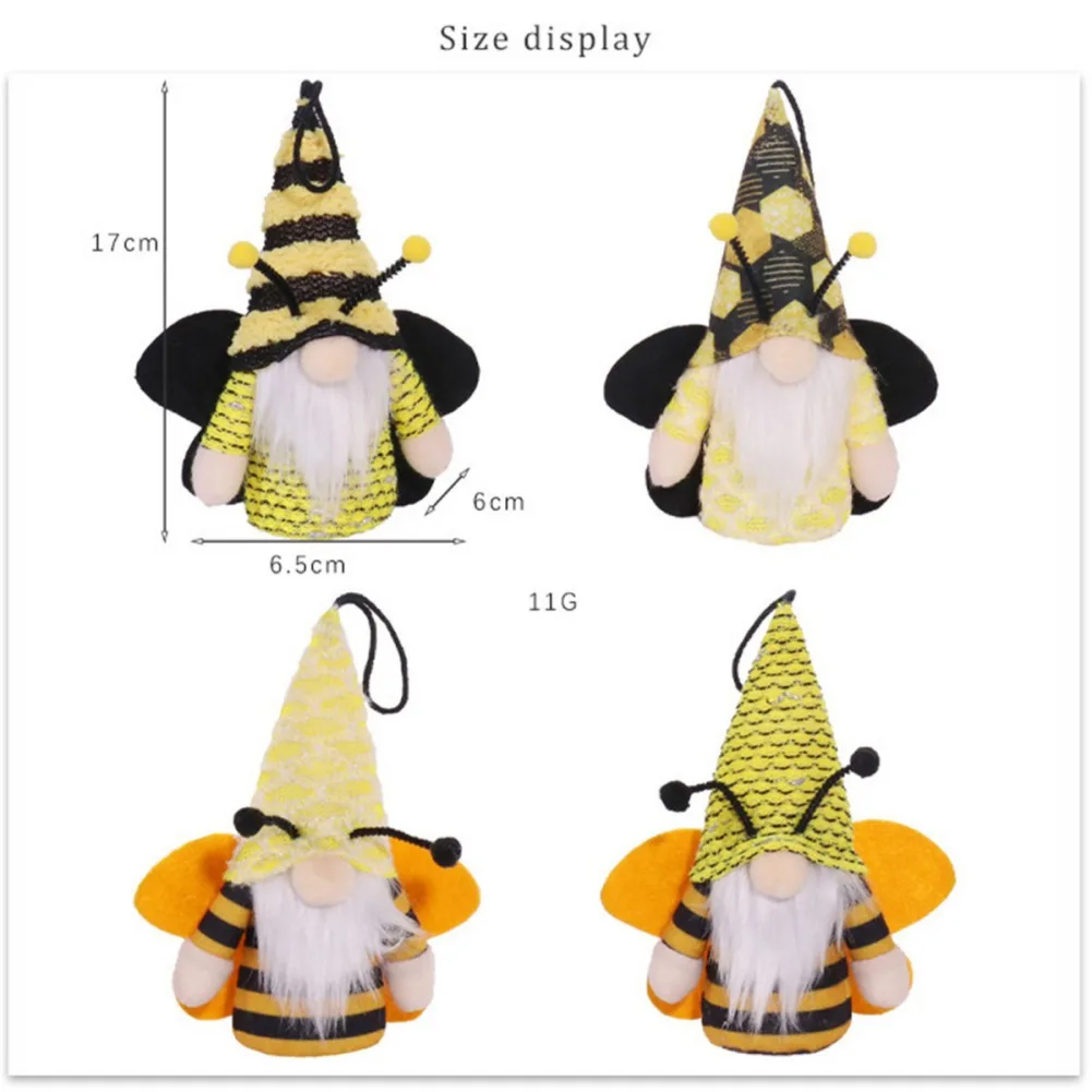 Glowing Bee Gnome with Led Lights Scandinavian Bee Gnome Gifts Spring Summer Home Decoration Farmhouse Kitchen Table Ornaments