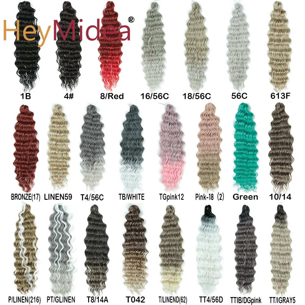 24Inch Anna Synthetic Hair Water Wave Braiding Hair Extensions Ombre Blonde Deep Wave Afro Curl Twist Crochet Hair for Women 3