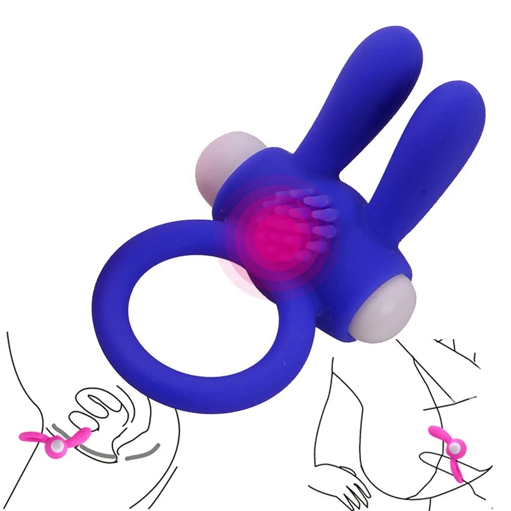 

durable rabbit penis ring vibrator cock cage cockring clitoris massager vibrating masturbation Cocking delay ejaculation toy