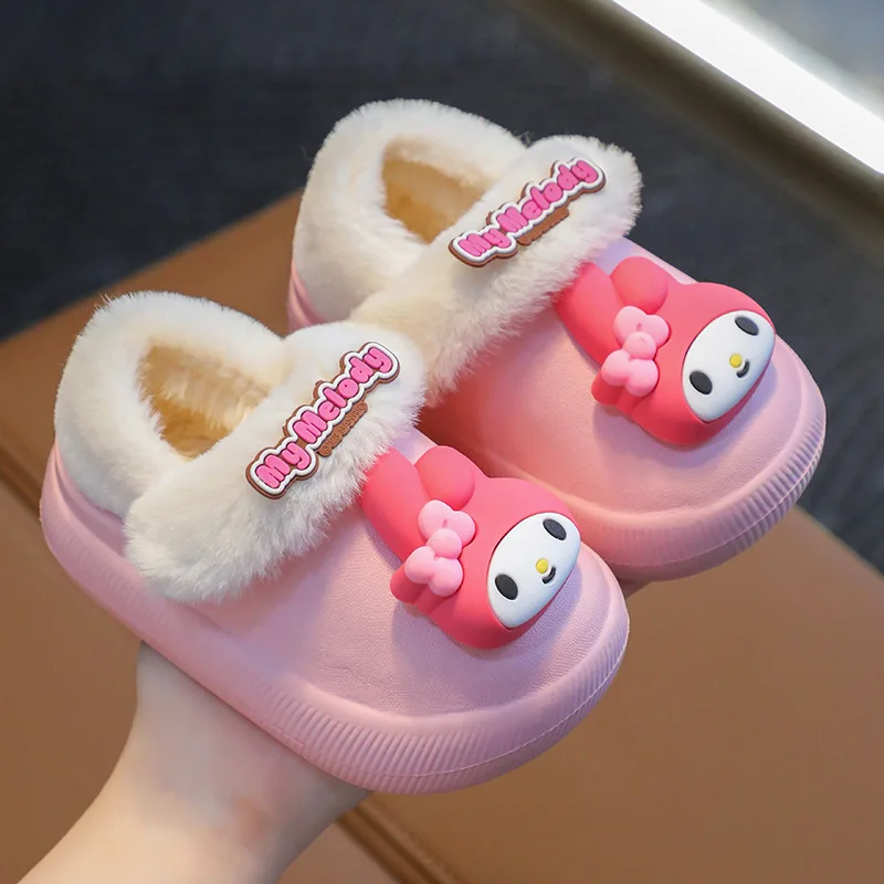 

Cartoon Animals Baby Home Slippers Child Warm Plush Outdoor Waterproof Cotton Slides Light Comfort Kids Indoor Shoes Furry Slide