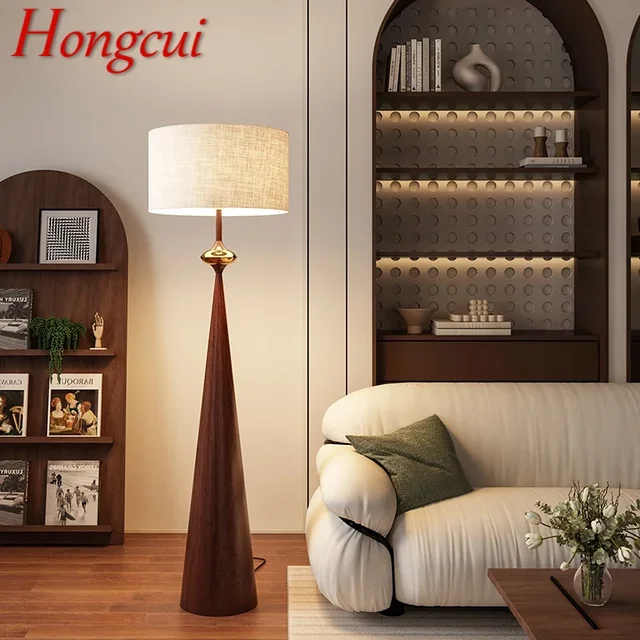 Hongcui Contemporary Floor Lamp Luxury Living Room Bedroom Study Villa Hotel LED Retro Creativity Decorative Standing Light