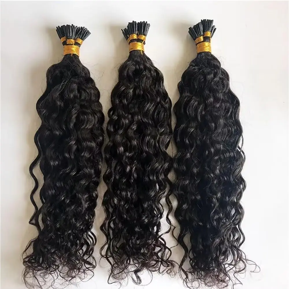 I Tip Hair Extensions Microlinks For Black Women Natural Deep Wave 100% Human Hair Brazilian Remy Human 50Pcs/Set 22 24Inch