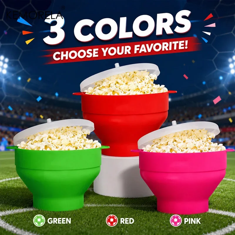 Microwave Popcorn Maker – Large Foldable Silicone Bowl, BPA-Free & Dishwasher Safe, Ideal