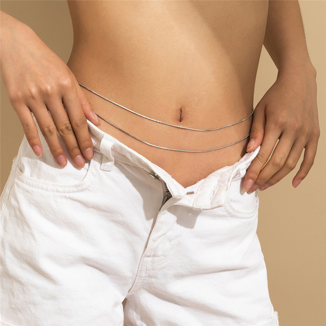 Kpop Bohemia Pearl Thin Belt Waist Beads Chain Jeans Delicate Body Jewelry for Women Harness Fashion Natural Decorations