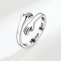 Bague romantique en forme de cœur pour femmes et hommes, je t'aime pour toujours, bague réglable pour Couple, fête de mariage, rencontres, bijoux cadeaux 4