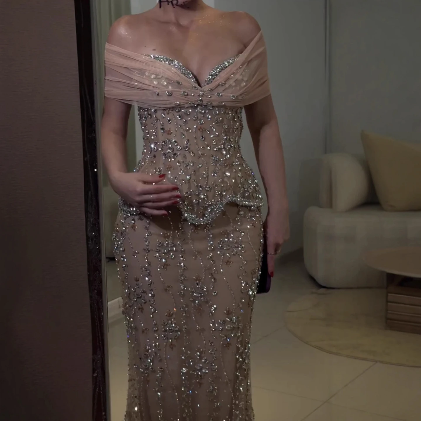 SERENE HILL 2026 Evening Dress Luxury Nude Beaded Mermaid Gowns for Women Party Customized BLA73336 5