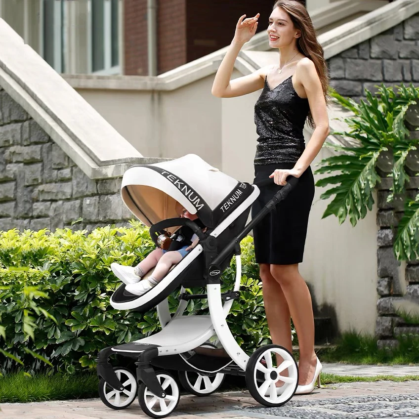 Baby stroller can sit and lie down Two-way high-view baby stroller Newborn children Sleeping stroller portable baby strollers