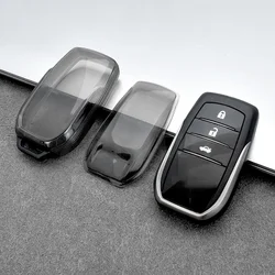 Transparent TPU Car Key Case Cover - Premium Car Accessories (Transparent black)