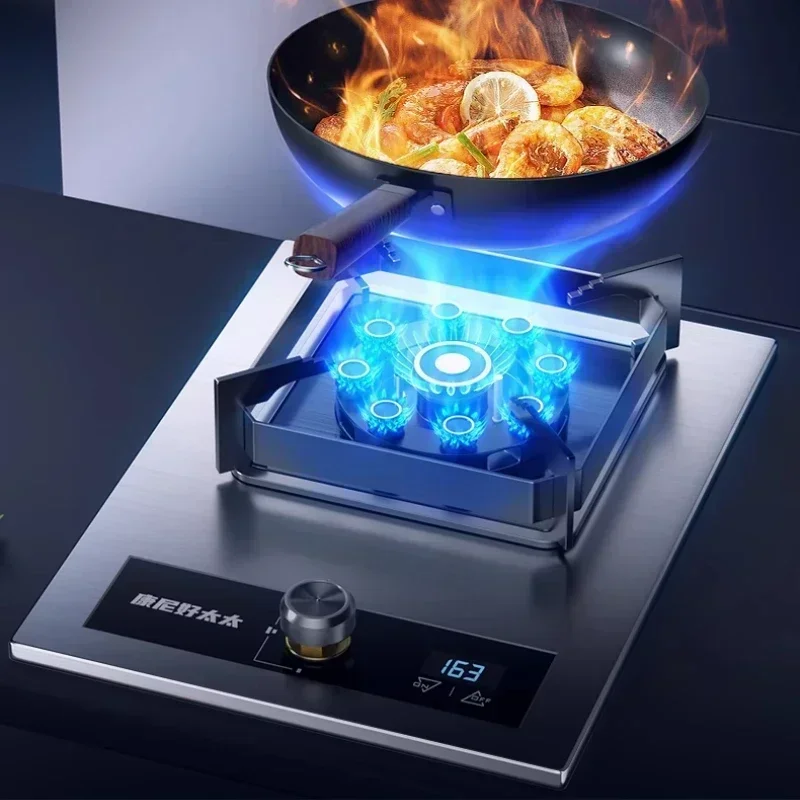 Home kitchen: gas stove, large flame one-way timing, tabletop and built-in dual-purpose 5