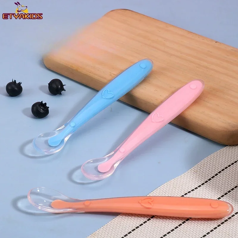 Silicone Feeding Spoon Set for Baby Learning Training