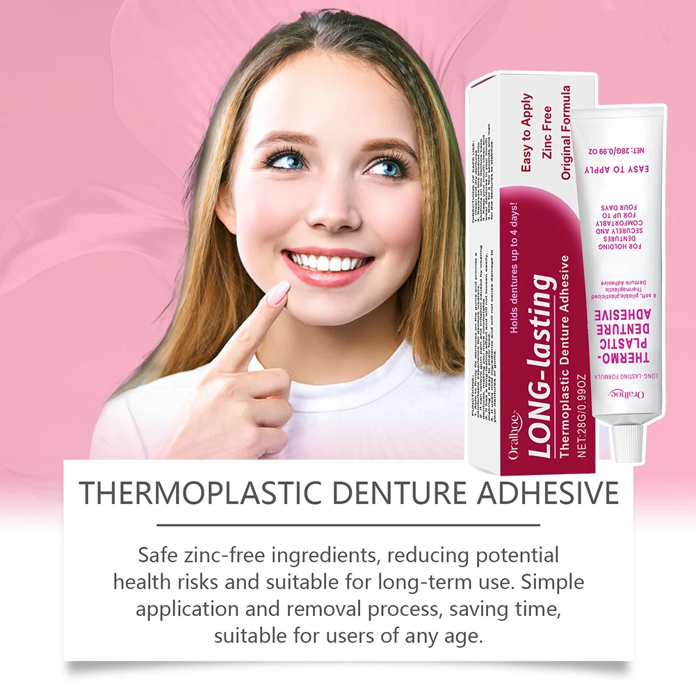 Soft Thermoplastic-Denture Adhesive Lasting Super Hold Denture-Adhesive Cream for Refitting Tightening-Dentures Solid Glue