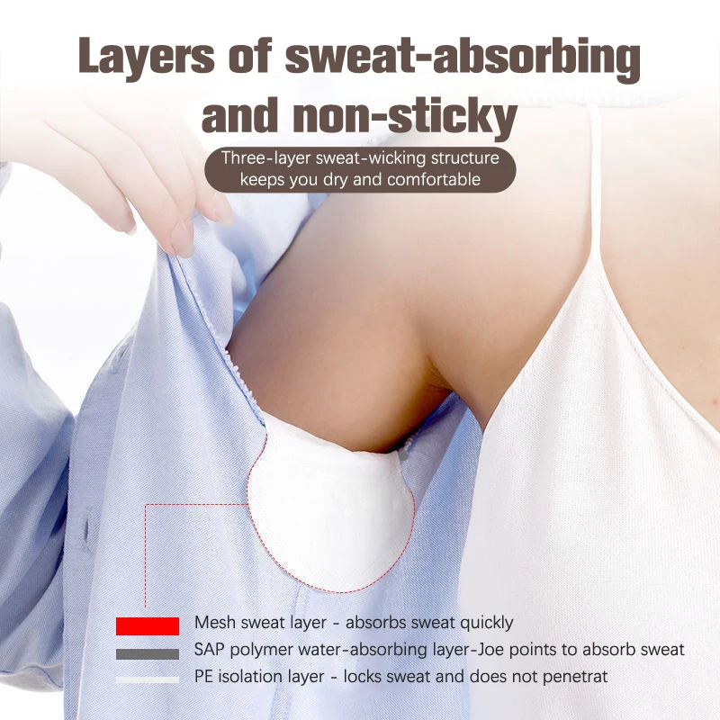 Sweat Pads Summer Deodorants Underarm Anti Perspiration Disposable Armpit Absorb Shield 50Pcs