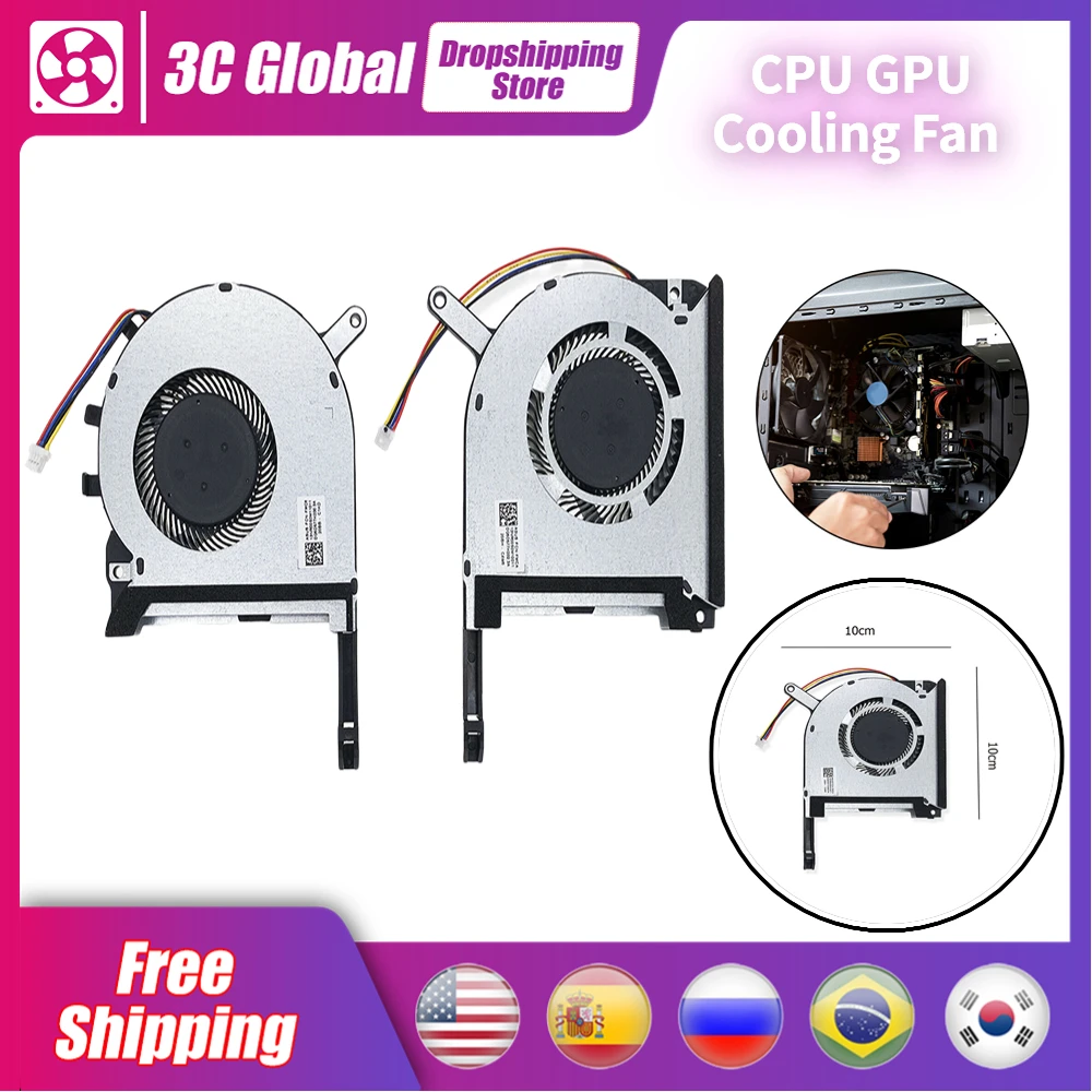 1/2pcs 4pin Cpu Gpu Laptop Cooling Fan Cooler For Asus Rog Asus Tuf