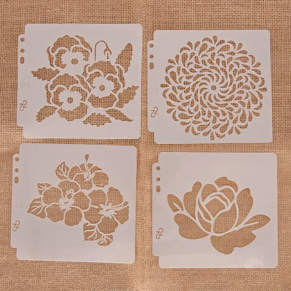 9Pcs/Set 13x14cm Flowers Daisy Rose Lip DIY Layering Stencils Painting Scrapbook Coloring Embossing Album Decorative Template