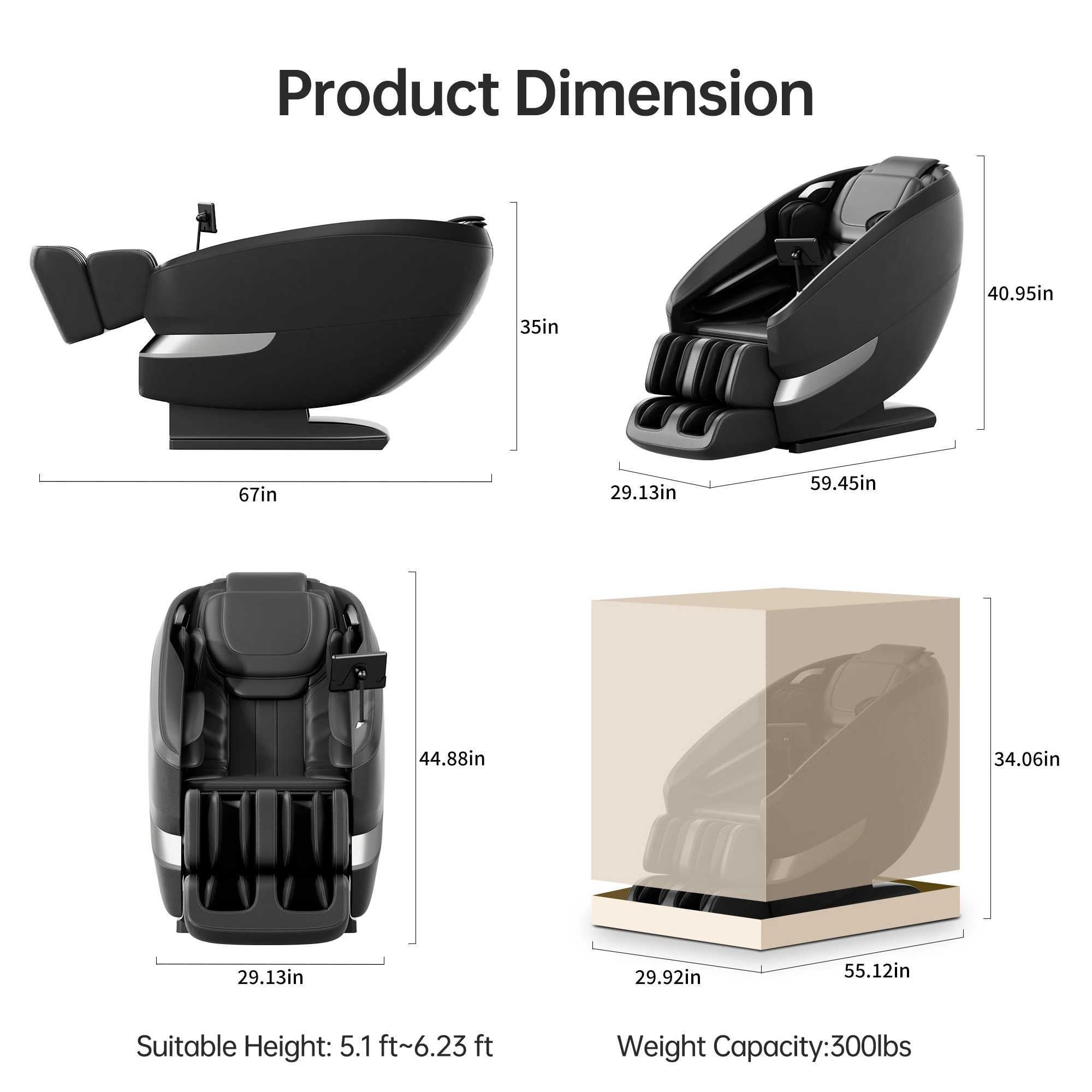 1 Year Warranty USA Local Delivery  4D Airbag Zero Gravity full body Massage Chair Home 3D Foot Roller Shiatsu Office Chair 6