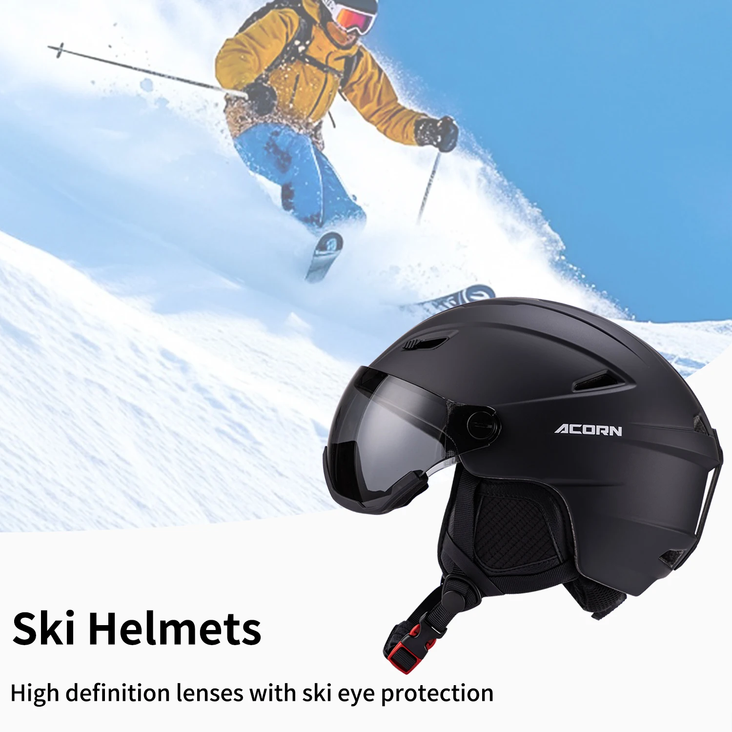 Seeker Upgraded Ski Helmet with Goggles 6