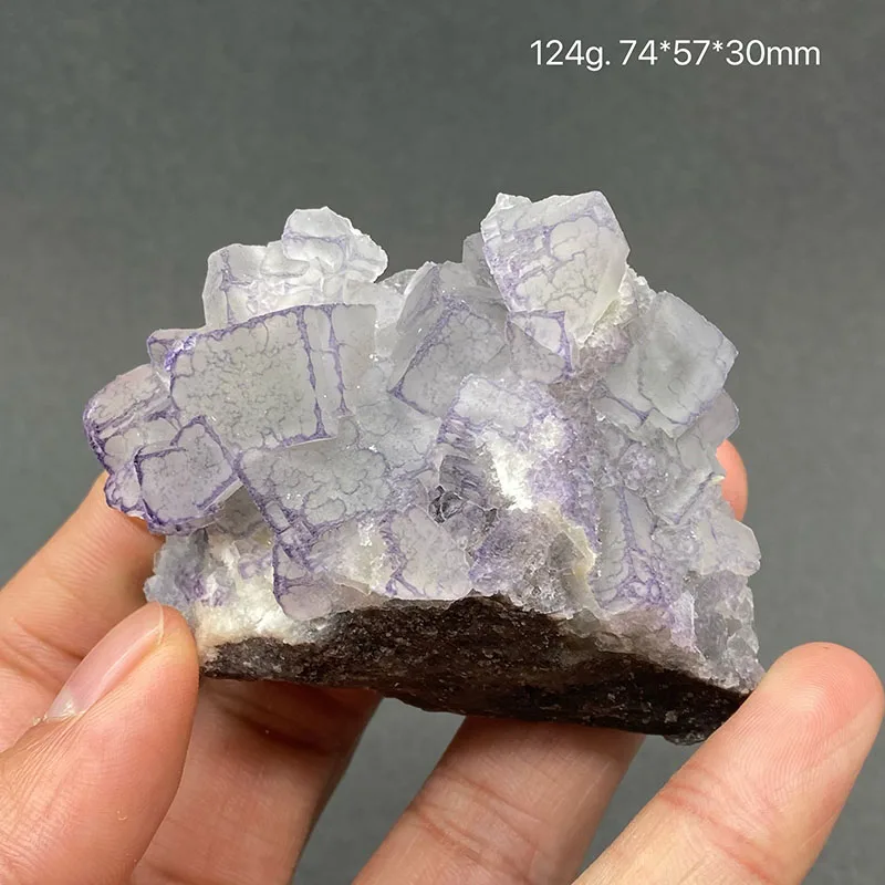 100% natural Purple edge fluorite mineral specimen healing crystal gem collection