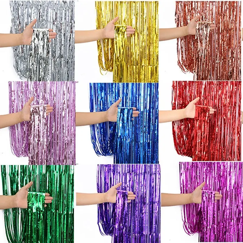 Photography Backdrops 1/2/3 Meters Party Backdrop wedding backdrop party decor Curtains Tinsel Curtain Wedding Decoration Adult Anniversary Decor