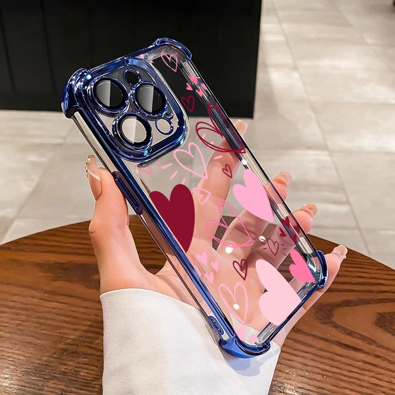 Love Heart Airplane Route Shockproof Transparent Case