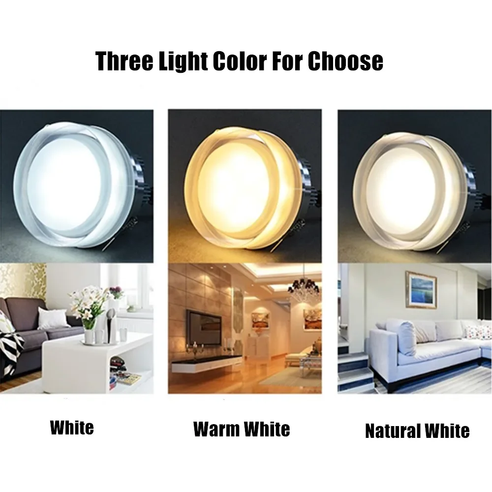 크리스탈 LED 천장 다운라이트 5W 10W 12W 디밍이 가능한 LED 천장 조명 AC220V 110V 스포트라이트 램프 실내 장식 조명용