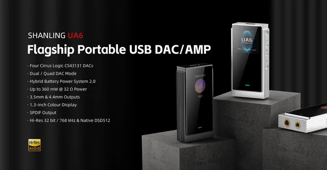 SHANLING UA6 Hi-Res HIFI Portable USB DAC Headphone Amplifer 4 x 