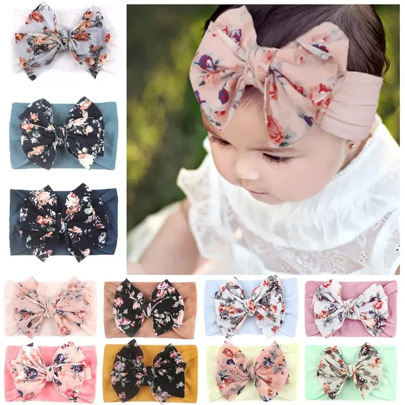 3Pcs Baby Headbands Cute Flower Print Elastic Girls Hair Bands Infant Toddler Turban Baby Hair Accessories hair accessories hair bands hair headband accessories baby headband set