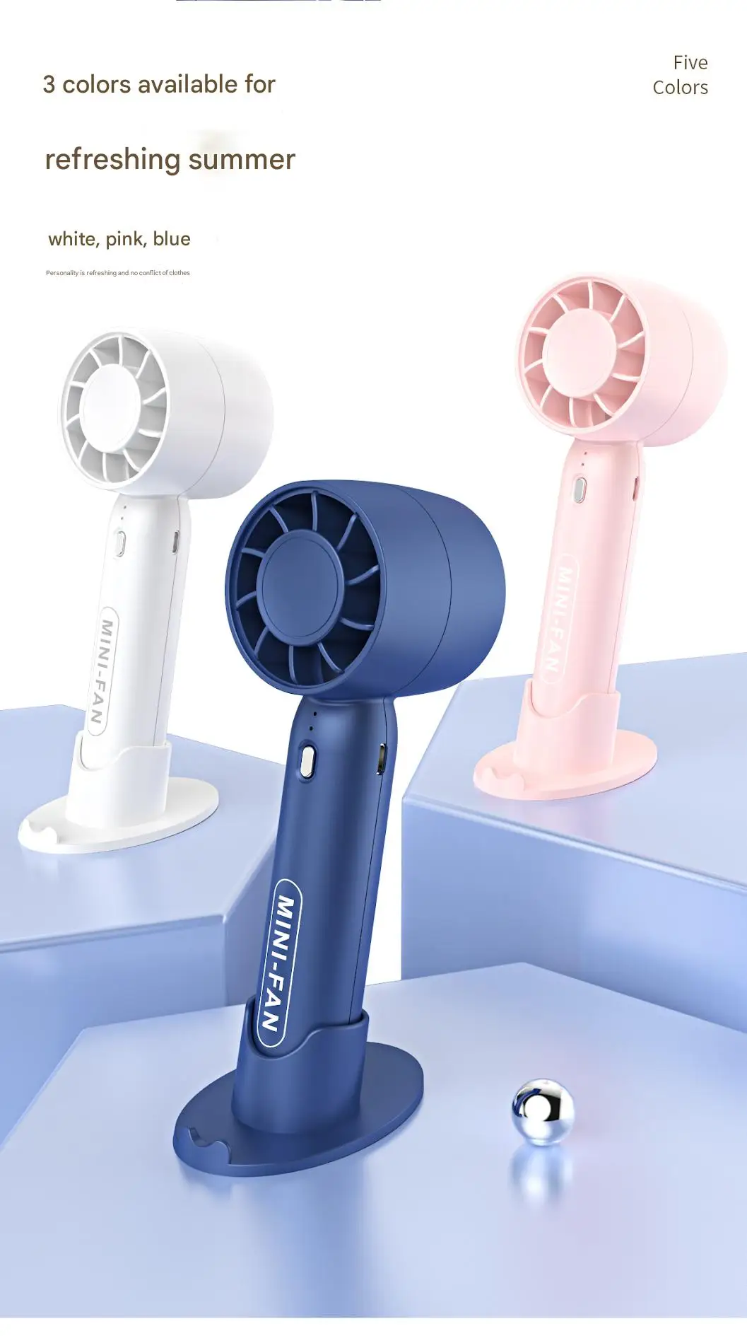 Turbo handheld small fan USB charging mini outdoor portable lightweight desktop stand with long-lasting battery life image 10