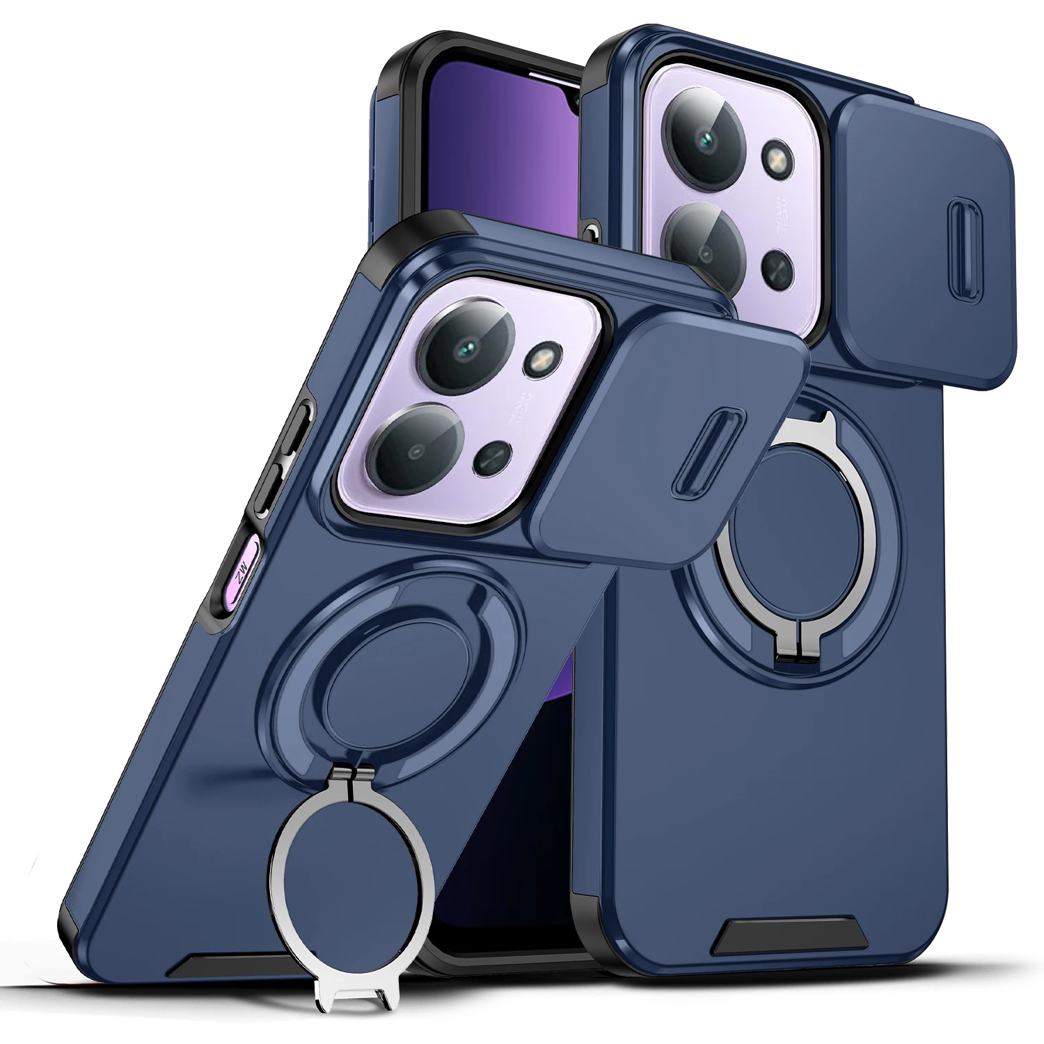 Rugged Armor Magnetic Bracket Case with Slide Camera Protection