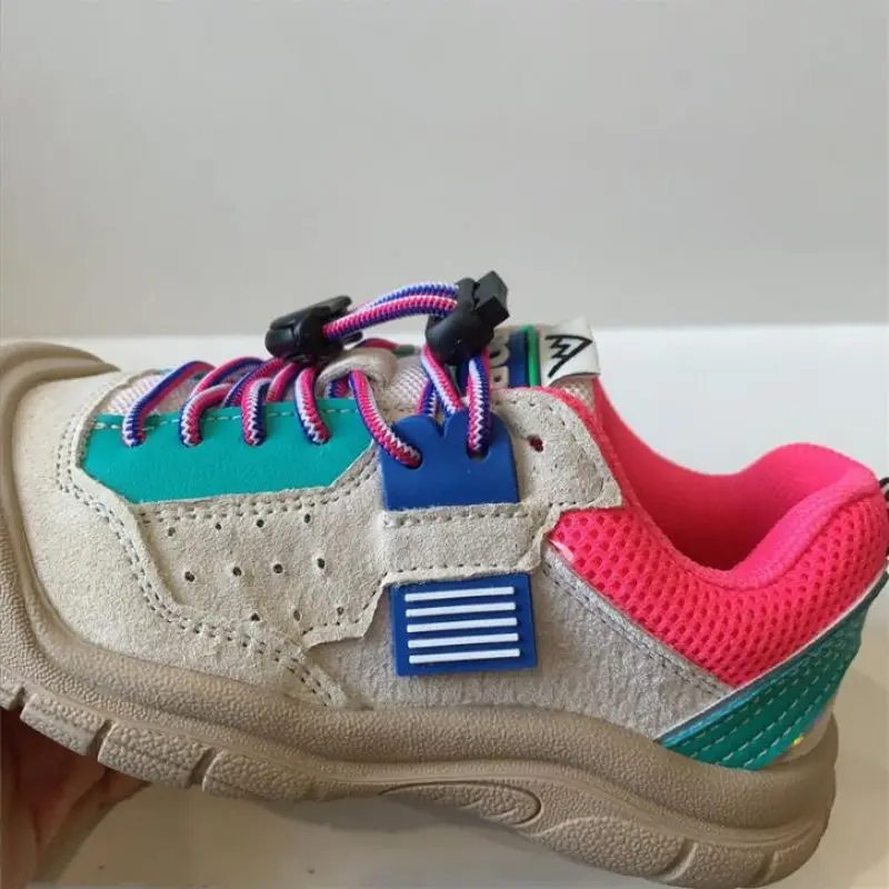 2025 Autumn New Children's Sports Shoes Girls' Korean Soft Sole Board Shoes Boys' Outdoor Durable Hiking Climbing Shoes 26-37 3
