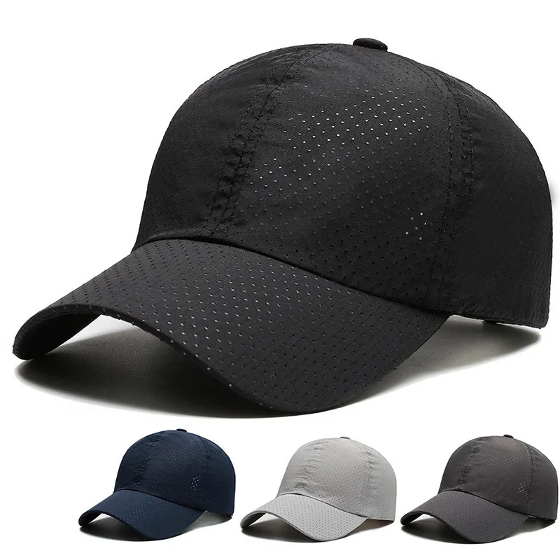 Summer Men Women Solid Snapback Mesh Baseball Cap Quick Drying Waterproof Sun  Outdoor Sports Light Fashion Hat Running Fishing - AliExpress