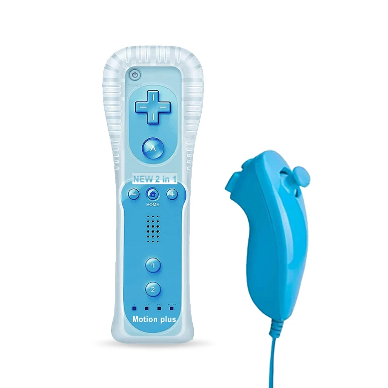 SogYupk Manettes Wii - Sans fil - Compatible avec Nintendo Wii et Wii U -  Avec étui en silicone et dragonne - Bleu : : Jeux vidéo