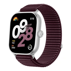 Nylon Loop Mountain Wave Wristband Strap in Vibrant Colors - Redmi Watch 4 (Plum color)