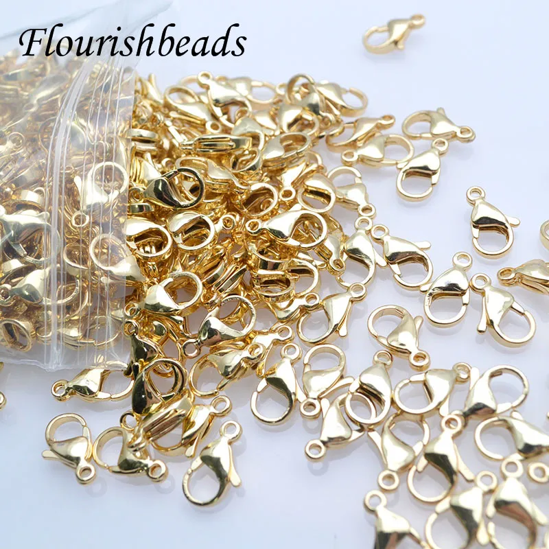 

50Pcs/lot 15mm Nickle Free Stainless Steel Gold Plated Lobster Clasp Jump Rings for DIY Necklace Jewelry Making Supplier