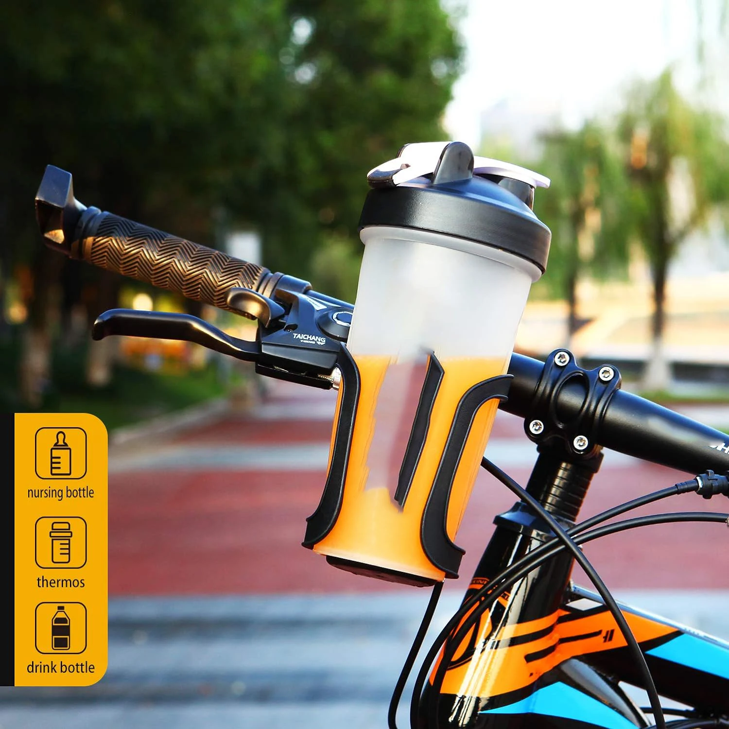 Bike Cup Holder, Bike Water Bottle Holders, Universal 360 Degrees Rotation Cup Holder for Bicycle, Stroller, Scooter, Walker, Wh