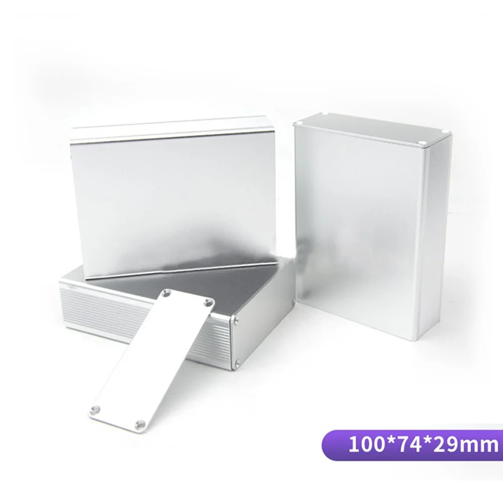 

1pcs Aluminum PCB Instrument Box Enclosure Electronic Project Case Panels DIY Built-in Grooves Slots Metal Enclosure 100x74x29mm