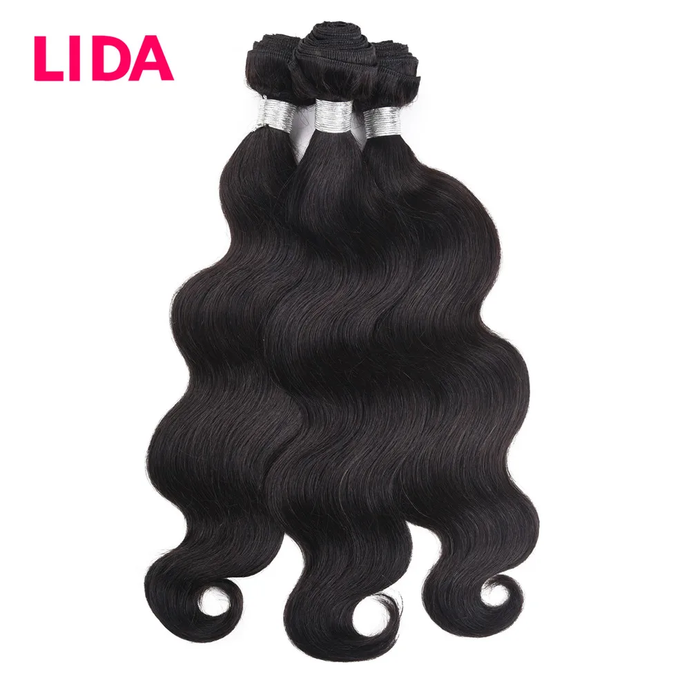 Lida Human Hair Body Wave Non-remy Chinese Hair Extensions 12-24inch Three Bundles Deal Wave Pieces
