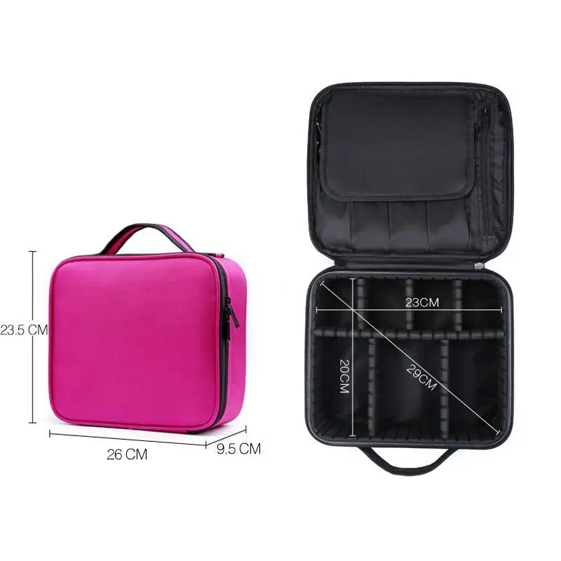 New Makeup Bag for Women Travel Waterproof Oxford Cloth Necessary Beauty Brush Embroidery Tool Storage Cosmetic Case 4