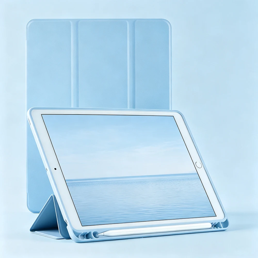 Magnetic Flip Smart Cover with Soft Silicone Shell