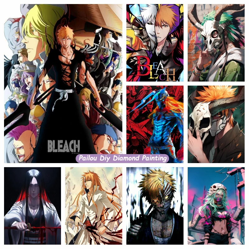 

Bleach Thousand Year Blood War Anime 5d Diamond Painting Kits Ichigo Kurosaki And Unohana Retsu Art Cross Stitch Boy Room Decor