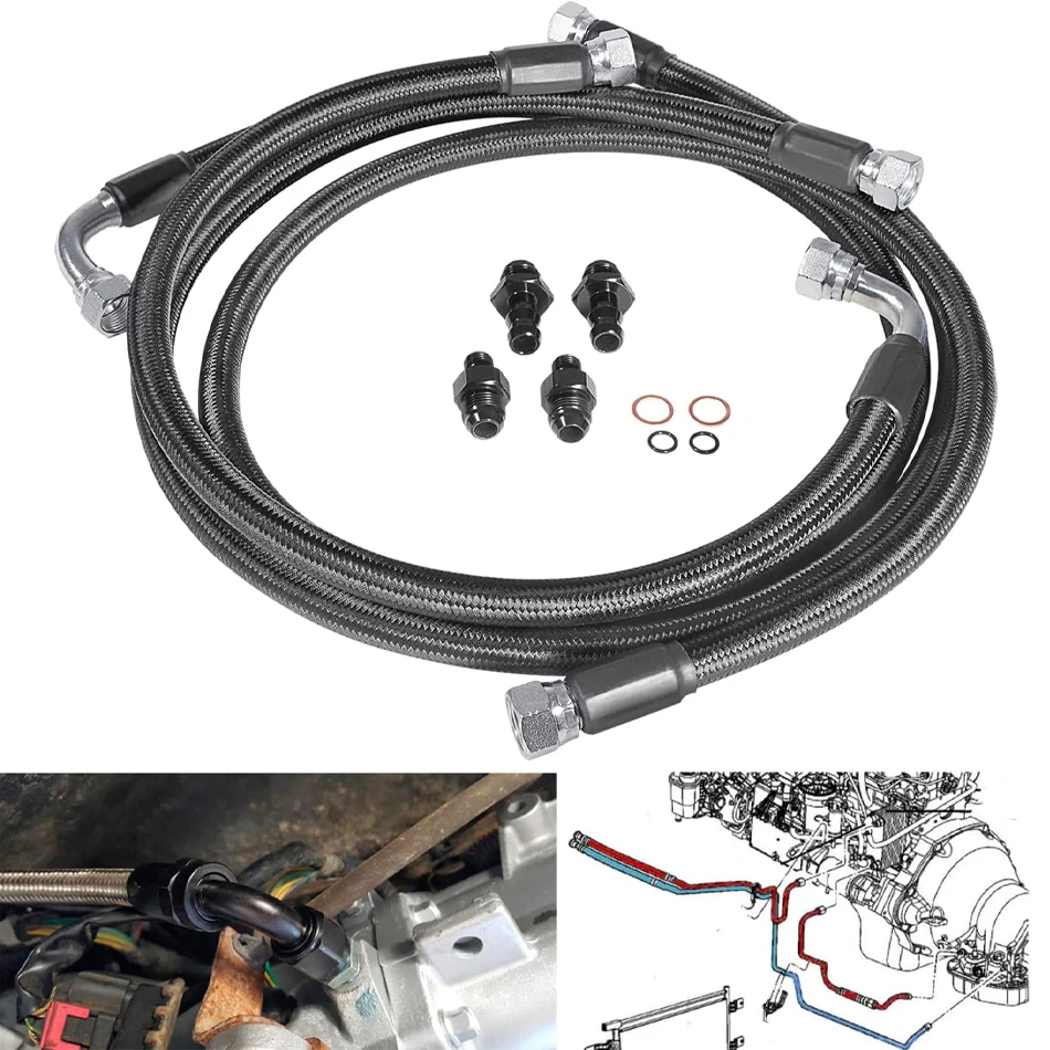 

TM 48RE Transmission Cooler Hoses Lines Kit for Dodge Ram 2500/3500 Cummins 5.9L with 48RE Transmission 2003-2007